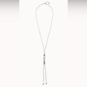 UNOde50 Superstition Dazzle Collection Silver Plated Crystal Lariat Necklace